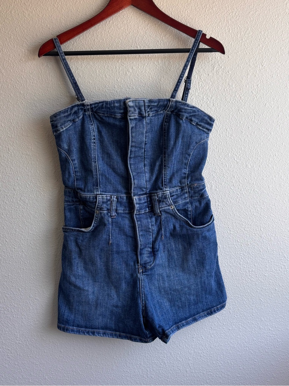 We The Free Dark Blue Denim Romper - Picture 3 of 10